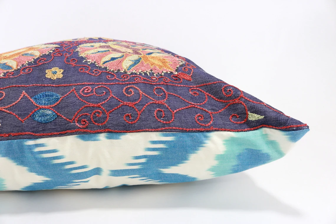 Suzani Pillow Uzbek hand embroidery Suzani Throw Pillow, Suzani Cushion Cover Suzani Pillow Cover Hand Embroidery Pillow Best Sale