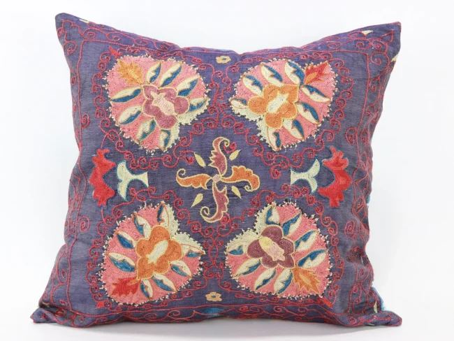 Suzani Pillow Uzbek hand embroidery Suzani Throw Pillow, Suzani Cushion Cover Suzani Pillow Cover Hand Embroidery Pillow Best Sale