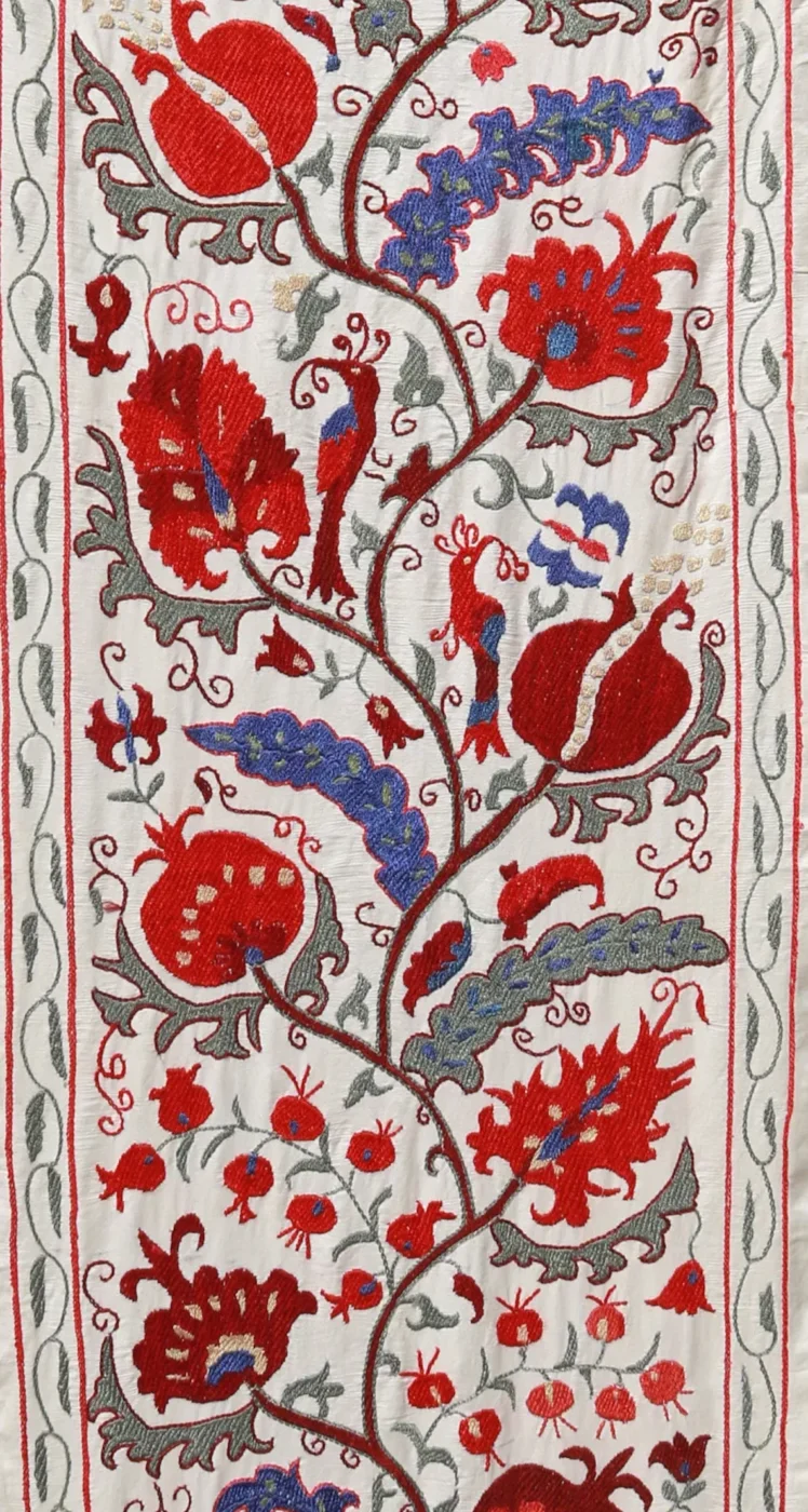 il_1140xN.5545090564_m353 Suzani Runner Uzbek Silk embroidery,Suzani Fabric Suzani Wall Hanging, Bedspread, Bed cover, Wall hanging, Wall Decor fabric, Tablecloth