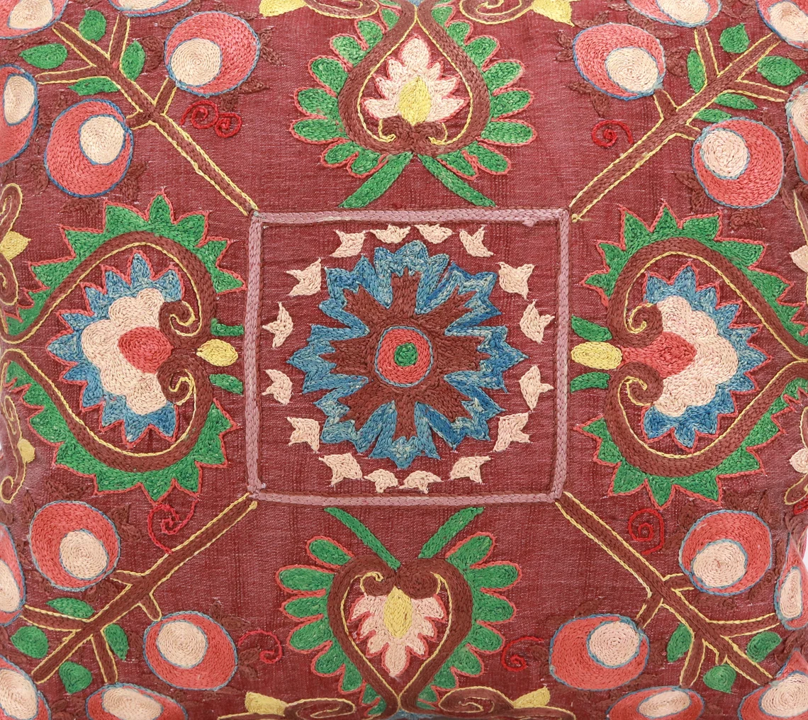 Suzani Pillow Uzbek hand embroidery Suzani Throw Pillow, Suzani Cushion Cover Suzani Pillow Cover Hand Embroidery Pillow Best Sale
