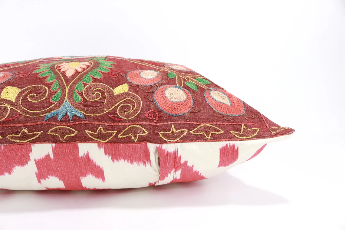 Suzani Pillow Uzbek hand embroidery Suzani Throw Pillow, Suzani Cushion Cover Suzani Pillow Cover Hand Embroidery Pillow Best Sale