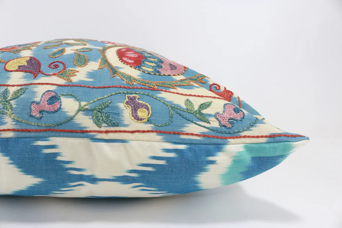 Suzani Pillow Uzbek hand embroidery Suzani Throw Pillow, Suzani Cushion Cover Suzani Pillow Cover Hand Embroidery Pillow Best Sale