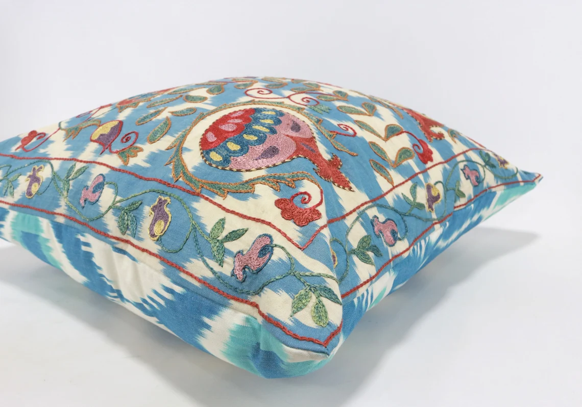 Suzani Pillow Uzbek hand embroidery Suzani Throw Pillow, Suzani Cushion Cover Suzani Pillow Cover Hand Embroidery Pillow Best Sale