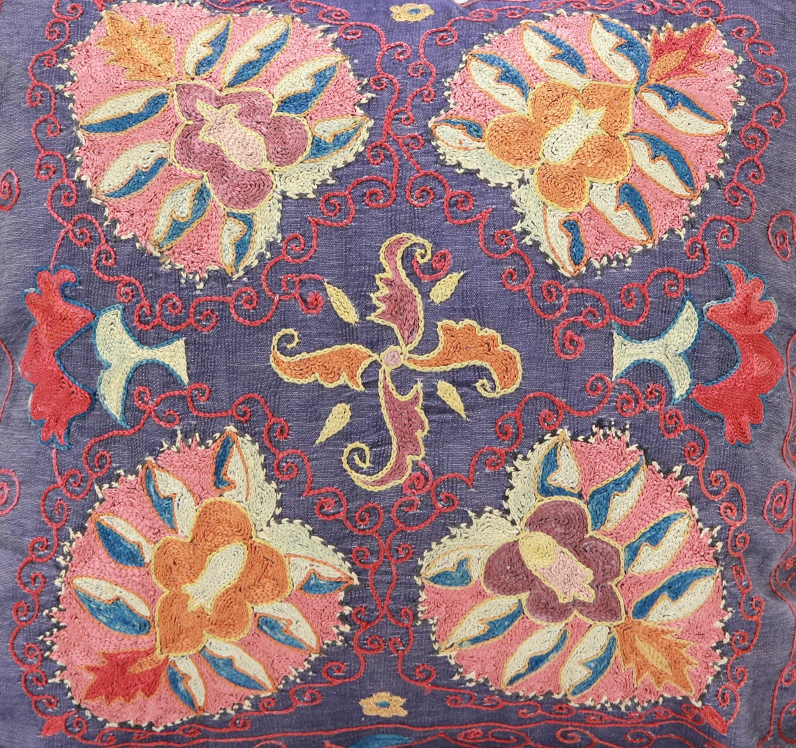 Suzani Pillow Uzbek hand embroidery Suzani Throw Pillow, Suzani Cushion Cover Suzani Pillow Cover Hand Embroidery Pillow Best Sale