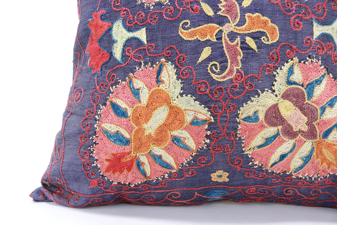 Suzani Pillow Uzbek hand embroidery Suzani Throw Pillow, Suzani Cushion Cover Suzani Pillow Cover Hand Embroidery Pillow Best Sale