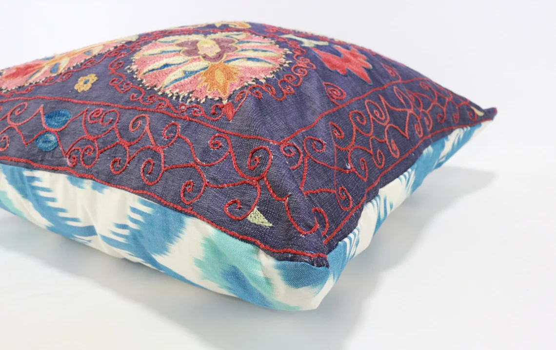 Suzani Pillow Uzbek hand embroidery Suzani Throw Pillow, Suzani Cushion Cover Suzani Pillow Cover Hand Embroidery Pillow Best Sale