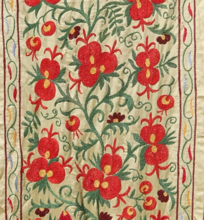il_1140xN.5698359256_1h56 Suzani Runner Uzbek Silk embroidery,Suzani Fabric Suzani Wall Hanging, Bedspread, Bed cover, Wall hanging, Wall Decor fabric, Tablecloth