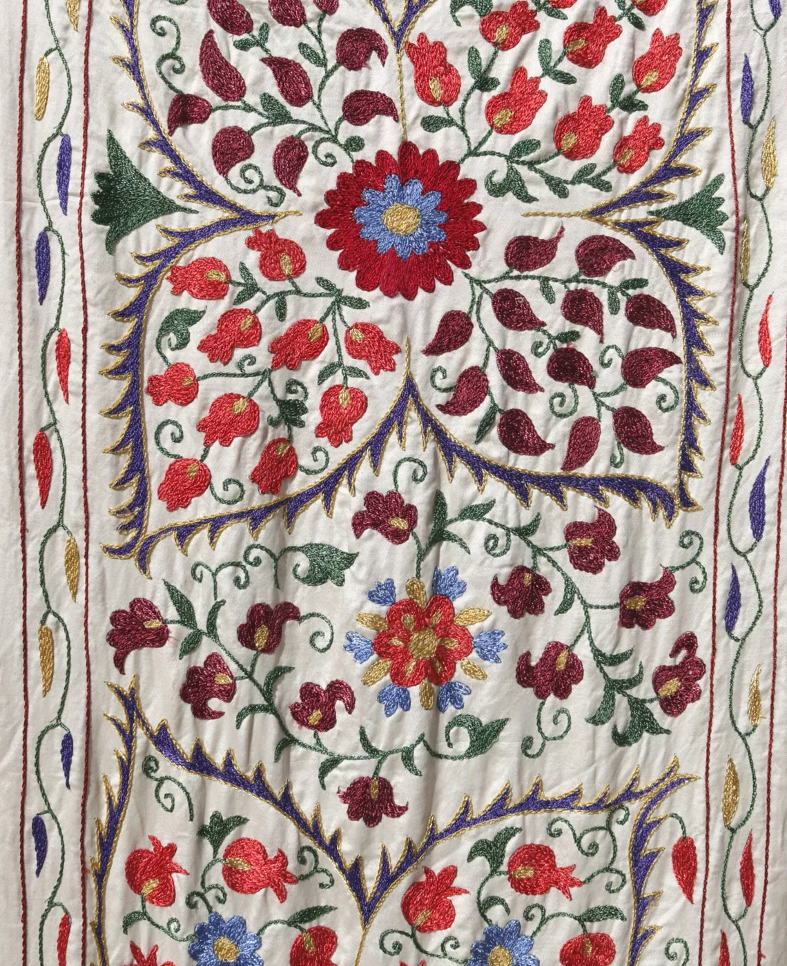 il_1140xN.5698367976_mxko Suzani Runner Uzbek Silk embroidery,Suzani Fabric Suzani Wall Hanging, Bedspread, Bed cover, Wall hanging, Wall Decor fabric, Tablecloth