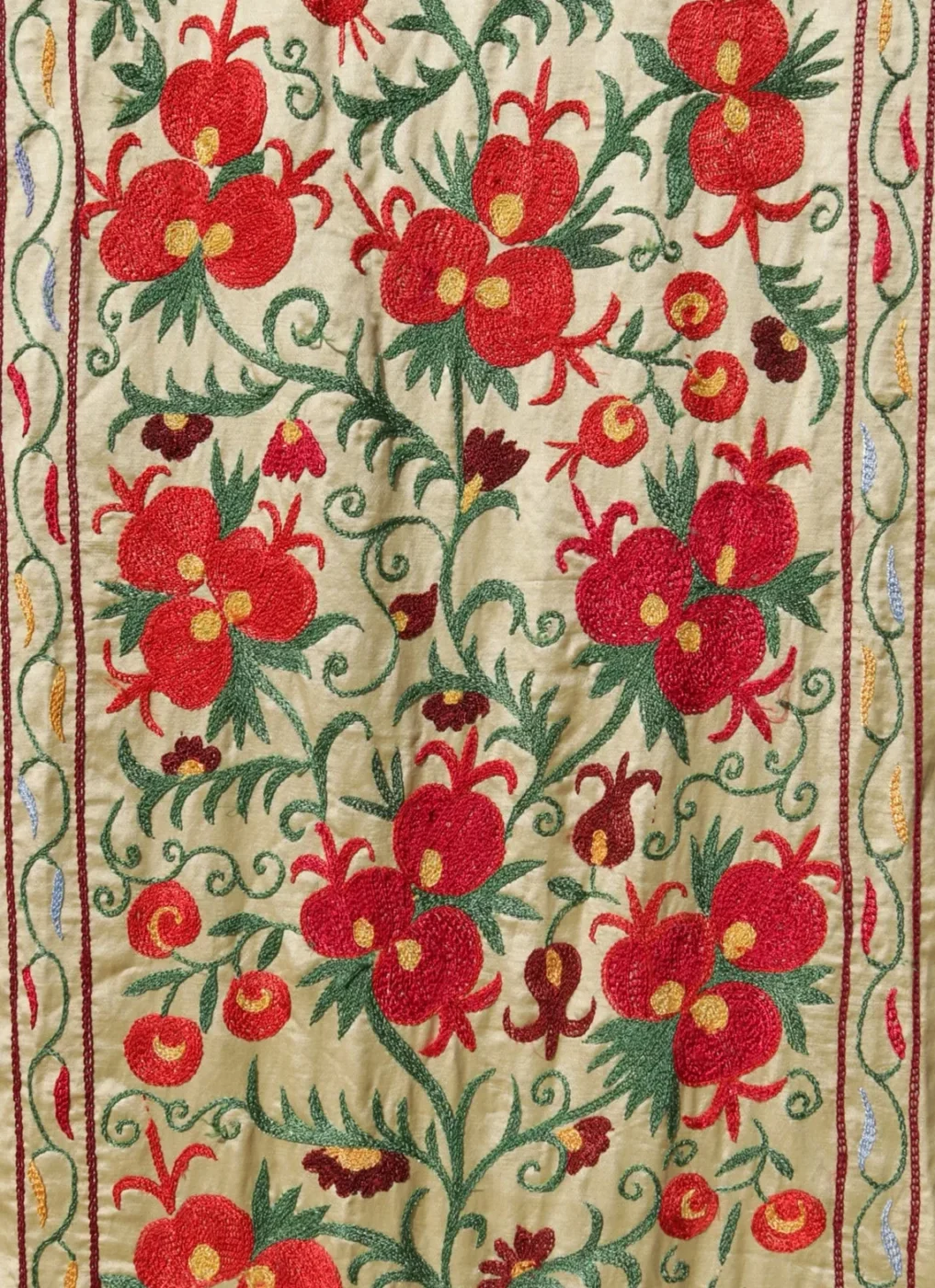 Suzani Runner Uzbek Silk embroidery,Suzani Fabric Suzani Wall Hanging, Bedspread, Bed cover, Wall hanging, Wall Decor fabric, Tablecloth