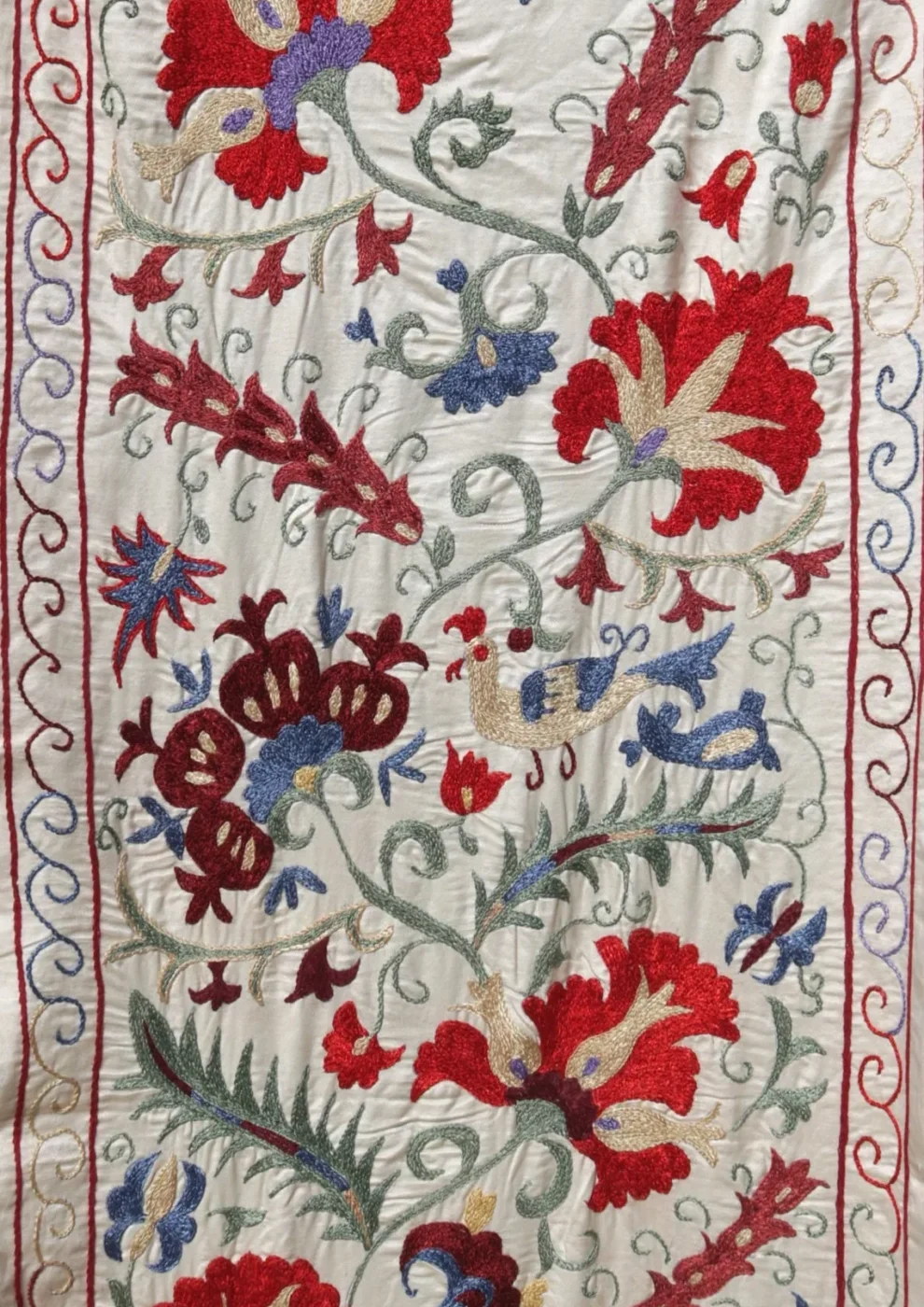 il_1140xN.5746416347_tbdt Suzani Runner Uzbek Silk embroidery,Suzani Fabric Suzani Wall Hanging, Bedspread, Bed cover, Wall hanging, Wall Decor fabric, Tablecloth