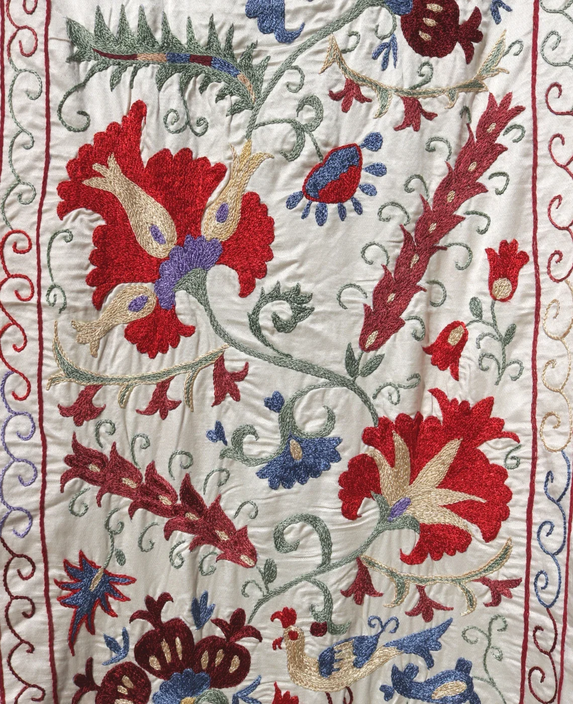 il_1140xN.5746416421_mw0f Suzani Runner Uzbek Silk embroidery,Suzani Fabric Suzani Wall Hanging, Bedspread, Bed cover, Wall hanging, Wall Decor fabric, Tablecloth