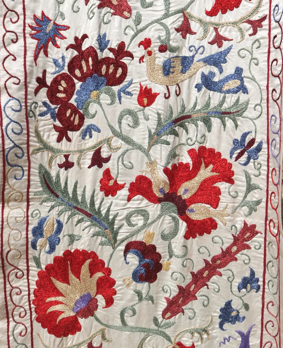 il_1140xN.5746416485_huhc Suzani Runner Uzbek Silk embroidery,Suzani Fabric Suzani Wall Hanging, Bedspread, Bed cover, Wall hanging, Wall Decor fabric, Tablecloth