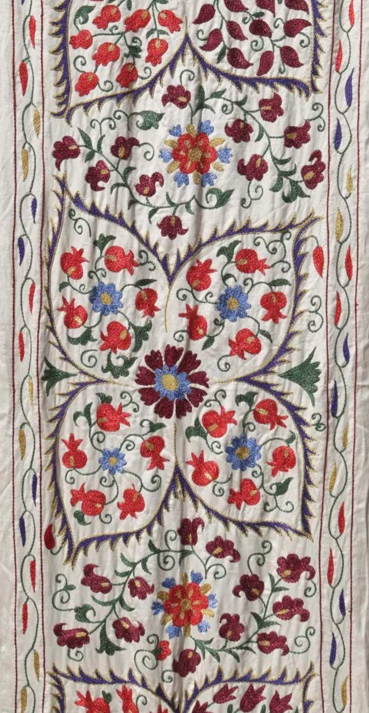 il_1140xN.5746421041_bsir Suzani Runner Uzbek Silk embroidery,Suzani Fabric Suzani Wall Hanging, Bedspread, Bed cover, Wall hanging, Wall Decor fabric, Tablecloth