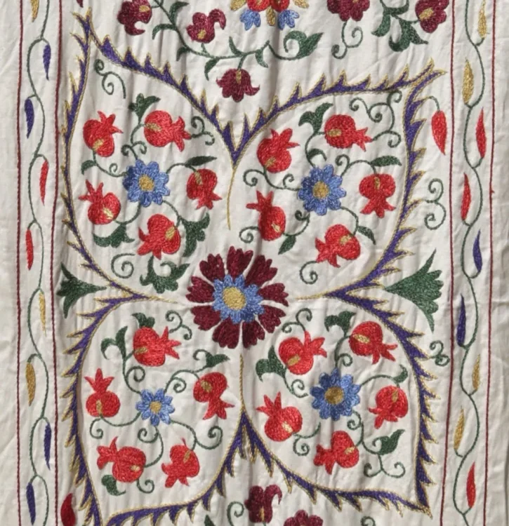 il_1140xN.5746421041_bsir Suzani Runner Uzbek Silk embroidery,Suzani Fabric Suzani Wall Hanging, Bedspread, Bed cover, Wall hanging, Wall Decor fabric, Tablecloth