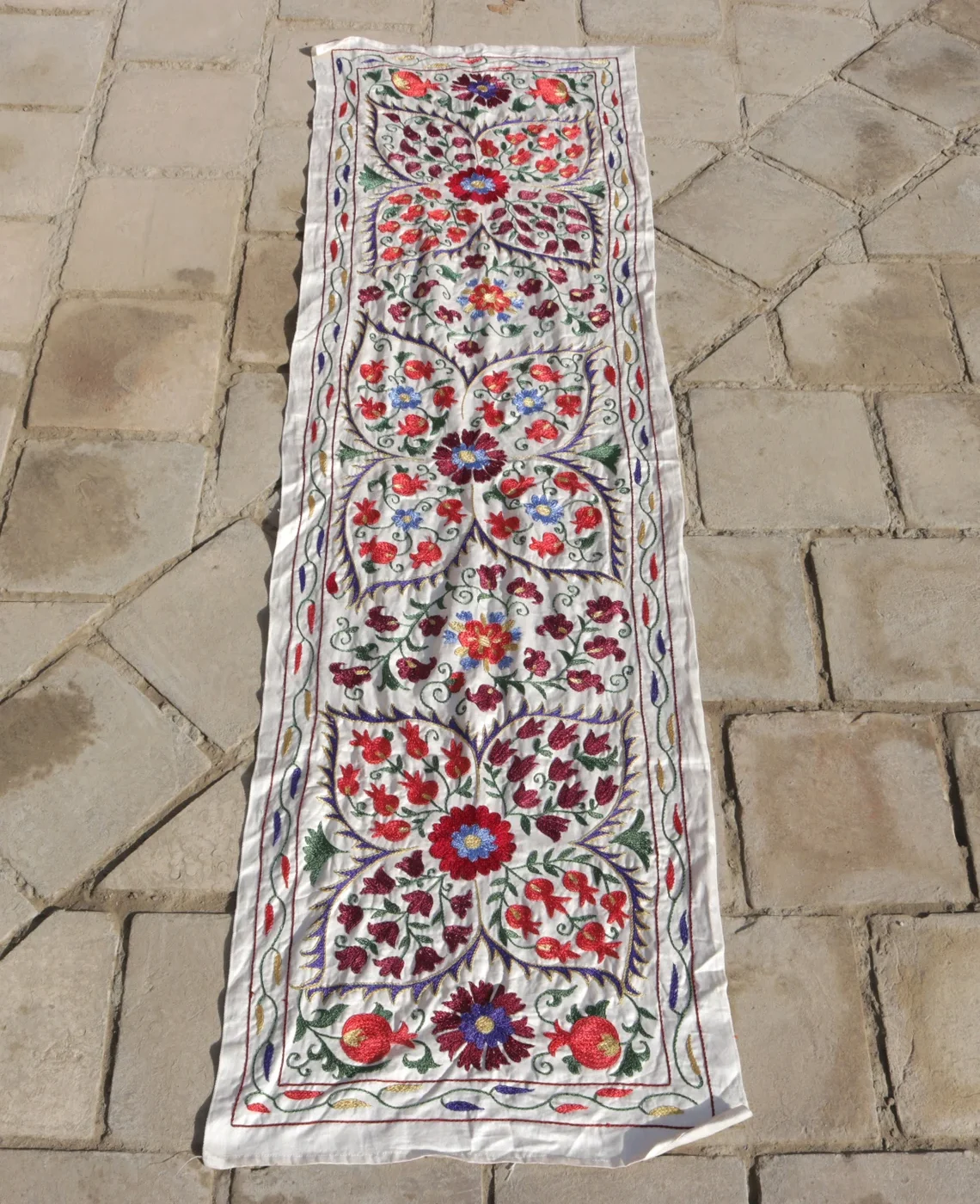 il_1140xN.5746421347_dylp Suzani Runner Uzbek Silk embroidery,Suzani Fabric Suzani Wall Hanging, Bedspread, Bed cover, Wall hanging, Wall Decor fabric, Tablecloth