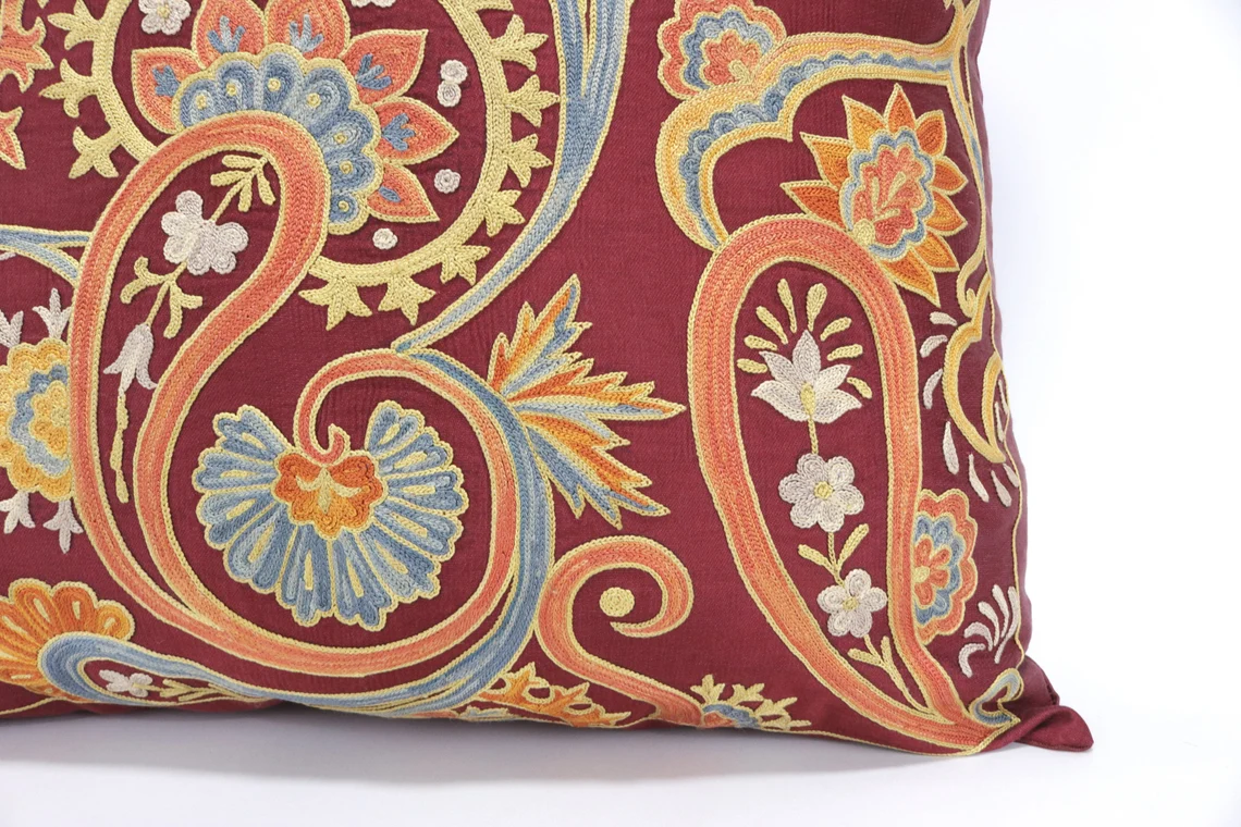 Suzani Pillow Uzbek hand embroidery Suzani Throw Pillow, Suzani Cushion Cover Suzani Pillow Cover Hand Embroidery Pillow Best Sale