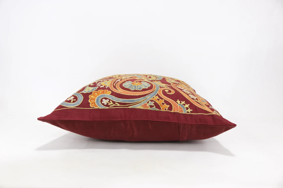 Suzani Pillow Uzbek hand embroidery Suzani Throw Pillow, Suzani Cushion Cover Suzani Pillow Cover Hand Embroidery Pillow Best Sale