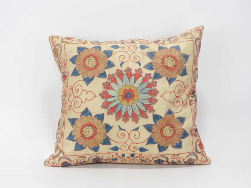 il_1140xN.6165276302_r6p2 Suzani Pillow Uzbek Embroidery, Suzani Throw Pillow, Suzani Cushion Cover, Suzani Pillow Cover, Hand Embroidery Decorative Pillow-Pillowcase