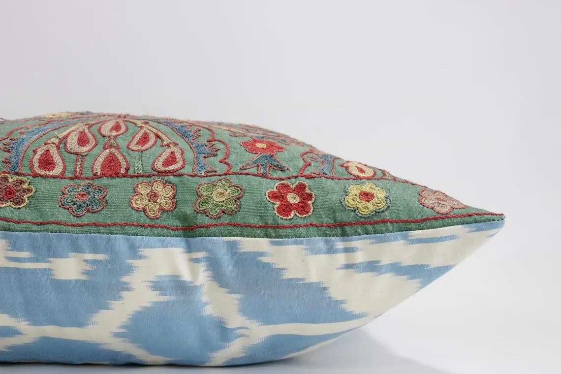 Suzani Pillow Uzbek Embroidery, Suzani Throw Pillow, Suzani Cushion Cover, Suzani Pillow Cover, Hand Embroidery Decorative Pillow-Pillowcase