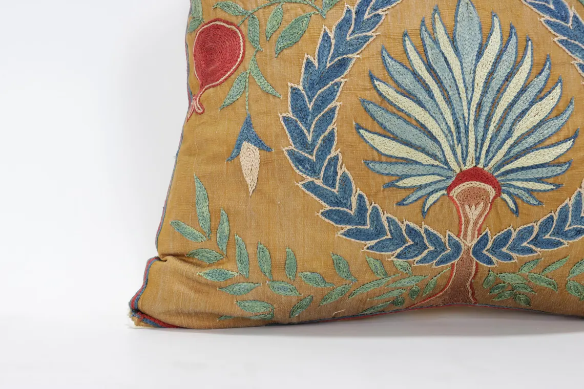 Suzani Pillow Uzbek Embroidery, Suzani Throw Pillow, Suzani Cushion Cover, Suzani Pillow Cover, Hand Embroidery Decorative Pillow-Pillowcase