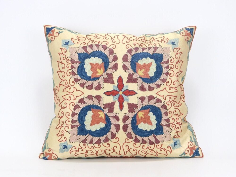 il_1140xN.6213310555_2731 Suzani Pillow Uzbek Embroidery, Suzani Throw Pillow, Suzani Cushion Cover, Suzani Pillow Cover, Hand Embroidery Decorative Pillow-Pillowcase