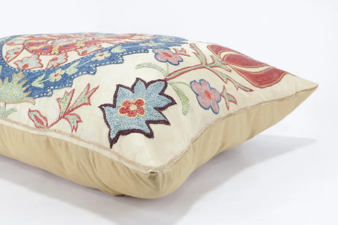 Suzani Pillow Uzbek Embroidery, Suzani Throw Pillow, Suzani Cushion Cover, Suzani Pillow Cover, Hand Embroidery Decorative Pillow-Pillowcase