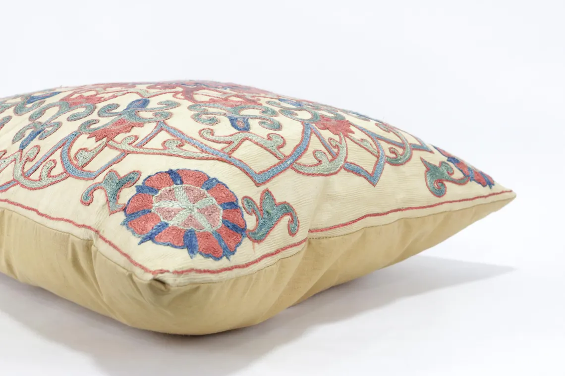 Suzani Pillow Uzbek Embroidery, Suzani Throw Pillow, Suzani Cushion Cover, Suzani Pillow Cover, Hand Embroidery Decorative Pillow-Pillowcase