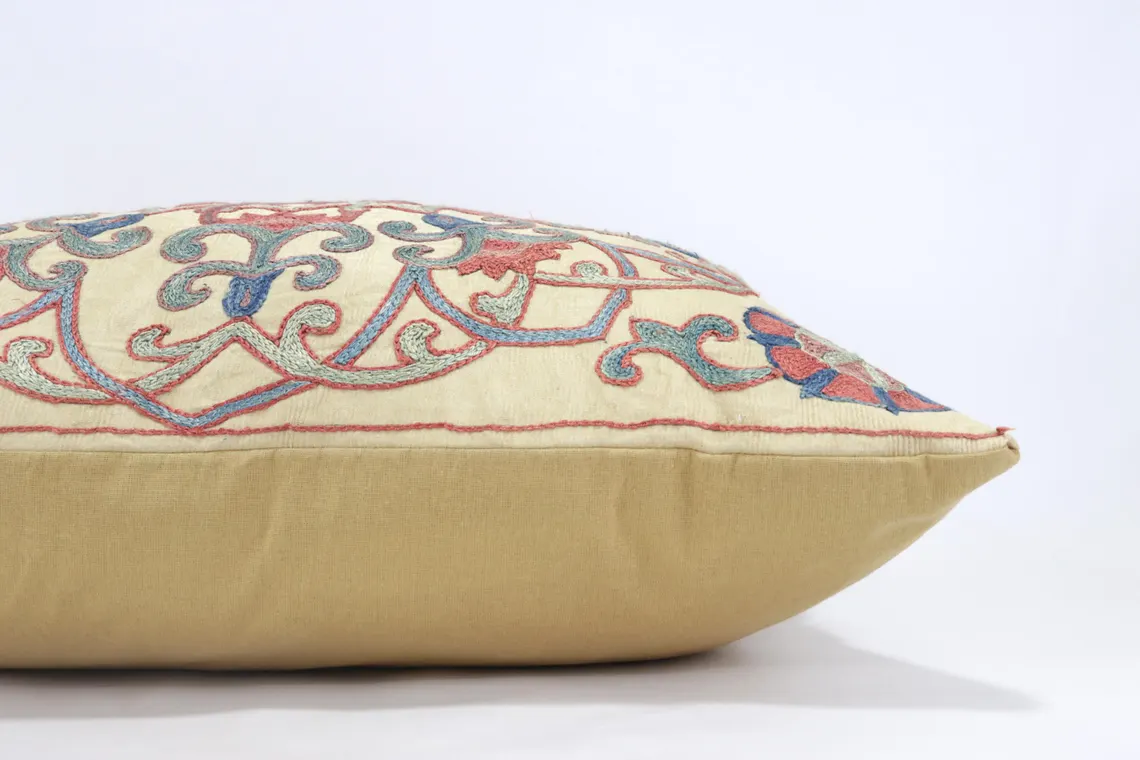 Suzani Pillow Uzbek Embroidery, Suzani Throw Pillow, Suzani Cushion Cover, Suzani Pillow Cover, Hand Embroidery Decorative Pillow-Pillowcase