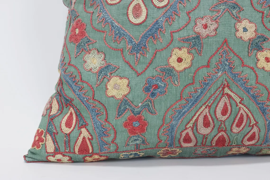Suzani Pillow Uzbek Embroidery, Suzani Throw Pillow, Suzani Cushion Cover, Suzani Pillow Cover, Hand Embroidery Decorative Pillow-Pillowcase