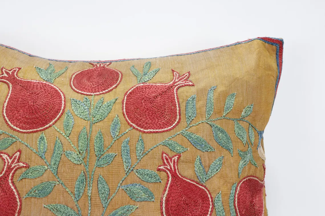 Suzani Pillow Uzbek Embroidery, Suzani Throw Pillow, Suzani Cushion Cover, Suzani Pillow Cover, Hand Embroidery Decorative Pillow-Pillowcase