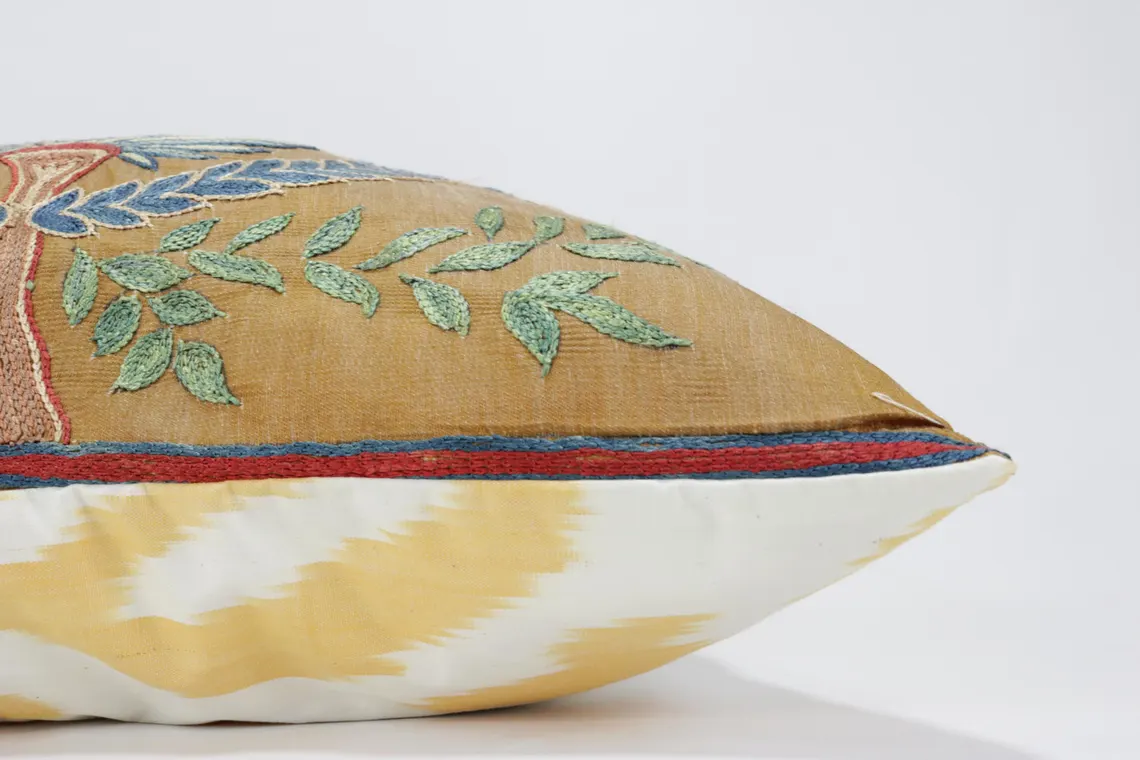 Suzani Pillow Uzbek Embroidery, Suzani Throw Pillow, Suzani Cushion Cover, Suzani Pillow Cover, Hand Embroidery Decorative Pillow-Pillowcase
