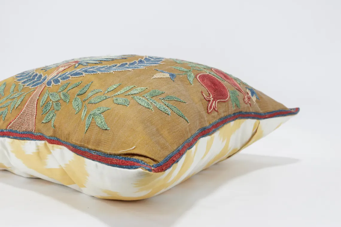 Suzani Pillow Uzbek Embroidery, Suzani Throw Pillow, Suzani Cushion Cover, Suzani Pillow Cover, Hand Embroidery Decorative Pillow-Pillowcase