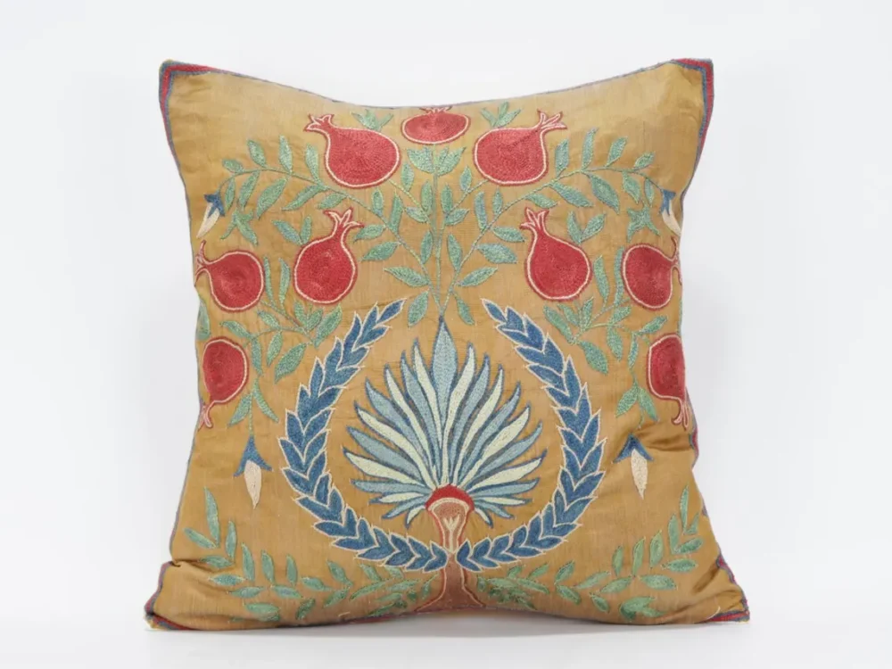 il_1140xN.6213529355_47l3 Suzani Pillow Uzbek Embroidery, Suzani Throw Pillow, Suzani Cushion Cover, Suzani Pillow Cover, Hand Embroidery Decorative Pillow-Pillowcase