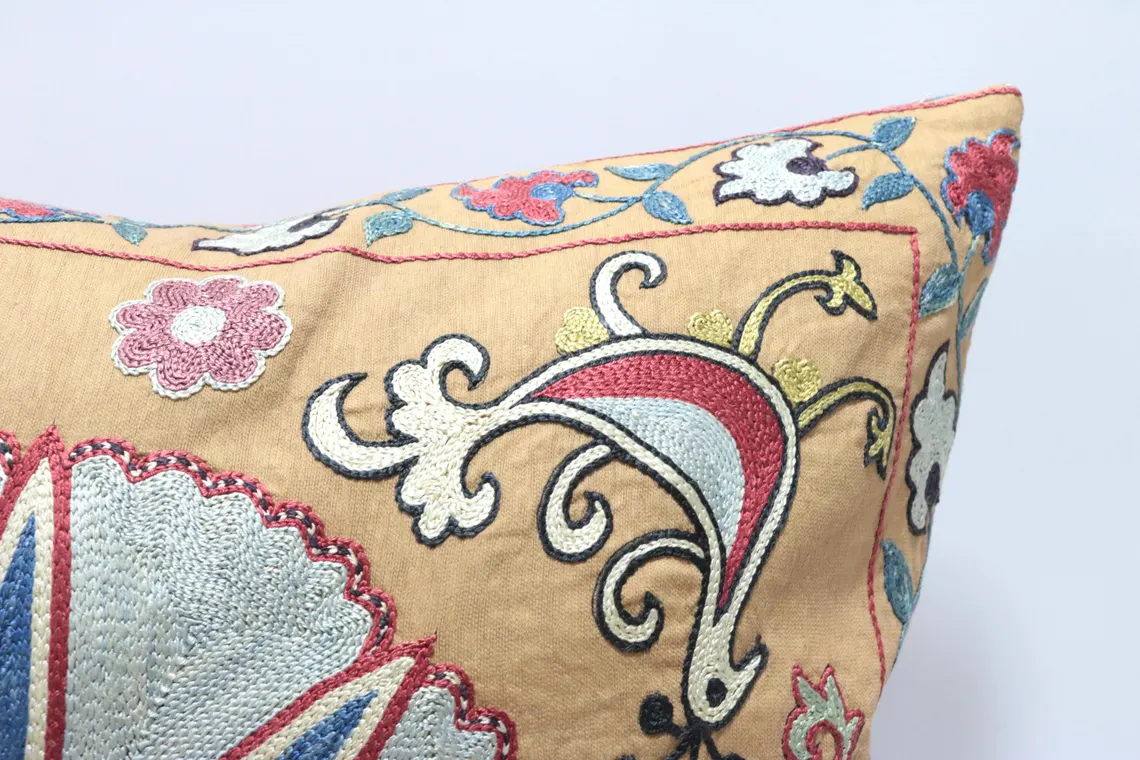 Suzani Pillow Uzbek hand embroidery Suzani Throw Pillow, Suzani Cushion Cover Suzani Pillow Cover Hand Embroidery Pillow Best Sale