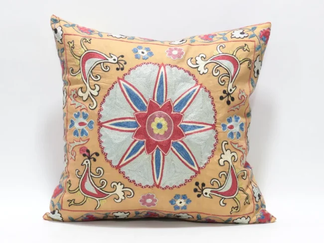 Suzani Pillow Uzbek hand embroidery Suzani Throw Pillow, Suzani Cushion Cover Suzani Pillow Cover Hand Embroidery Pillow Best Sale