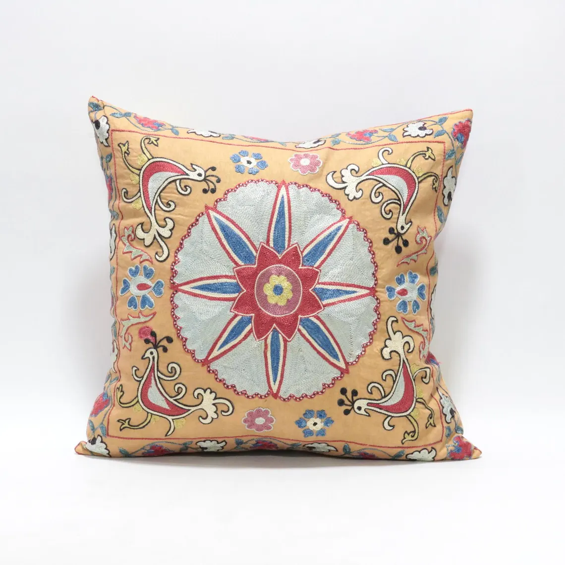 Suzani Pillow Uzbek hand embroidery Suzani Throw Pillow, Suzani Cushion Cover Suzani Pillow Cover Hand Embroidery Pillow Best Sale