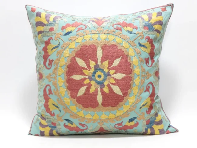 Suzani Pillow Uzbek hand embroidery Suzani Throw Pillow, Suzani Cushion Cover Suzani Pillow Cover Hand Embroidery Pillow Best Sale