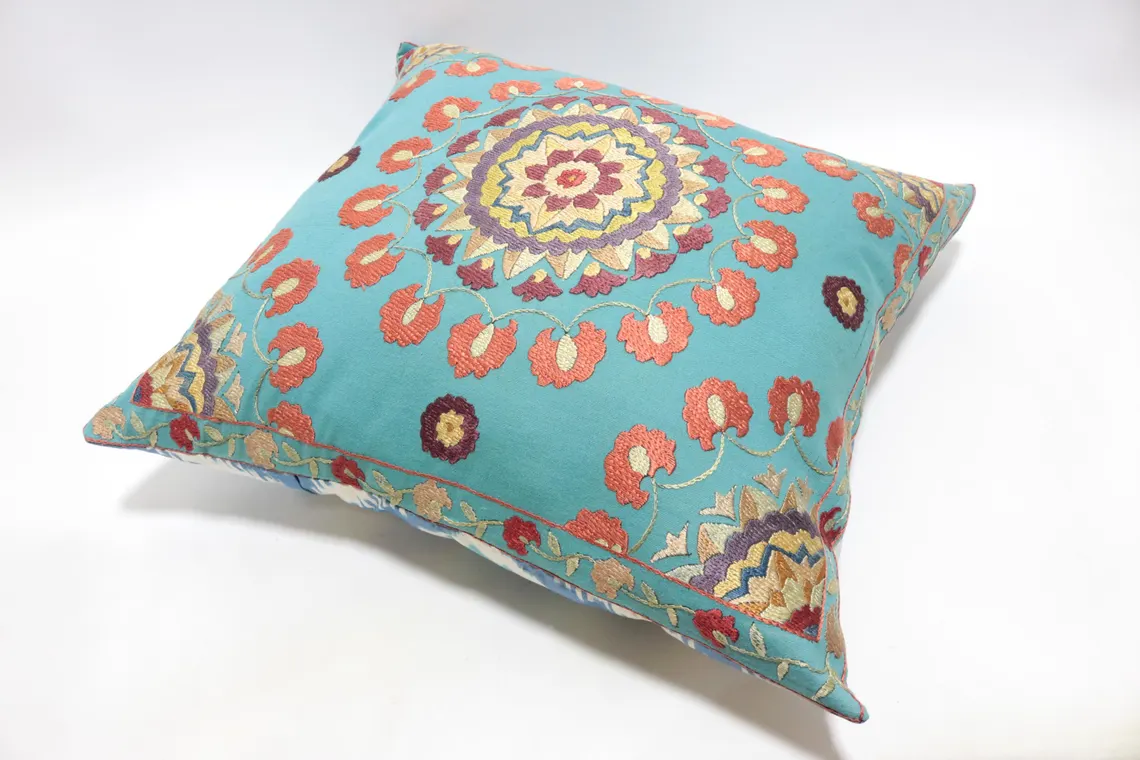 Suzani Pillow Uzbek hand embroidery Suzani Throw Pillow, Suzani Cushion Cover Suzani Pillow Cover Hand Embroidery Pillow Best Sale