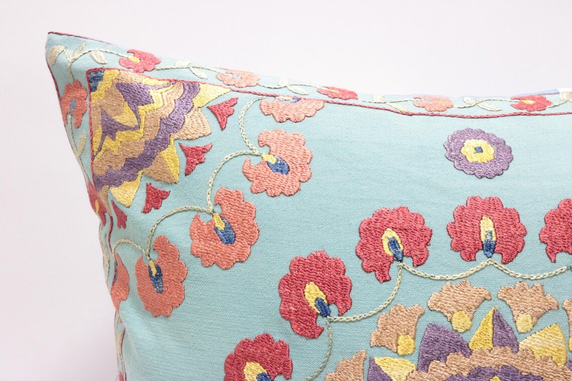 Suzani Pillow Uzbek hand embroidery Suzani Throw Pillow, Suzani Cushion Cover Suzani Pillow Cover Hand Embroidery Pillow Best Sale