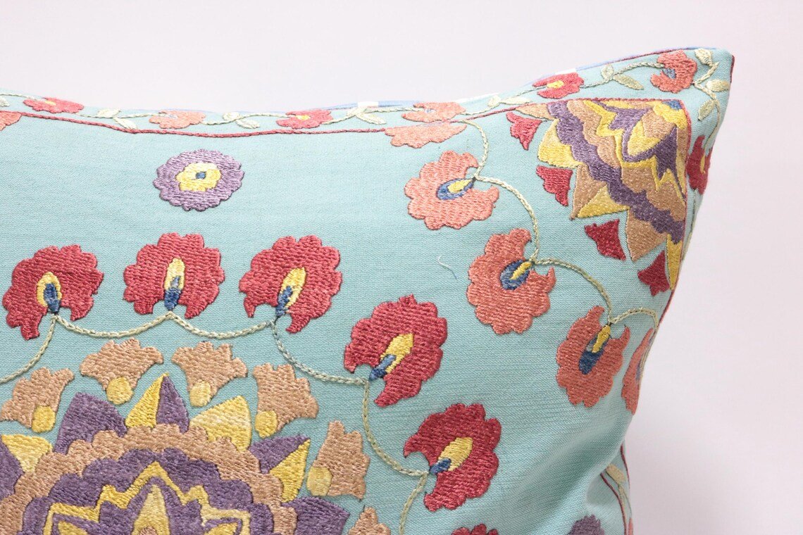 Suzani Pillow Uzbek hand embroidery Suzani Throw Pillow, Suzani Cushion Cover Suzani Pillow Cover Hand Embroidery Pillow Best Sale