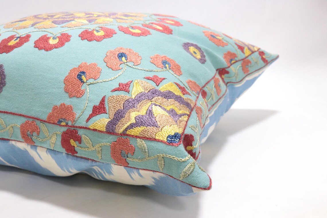 Suzani Pillow Uzbek hand embroidery Suzani Throw Pillow, Suzani Cushion Cover Suzani Pillow Cover Hand Embroidery Pillow Best Sale