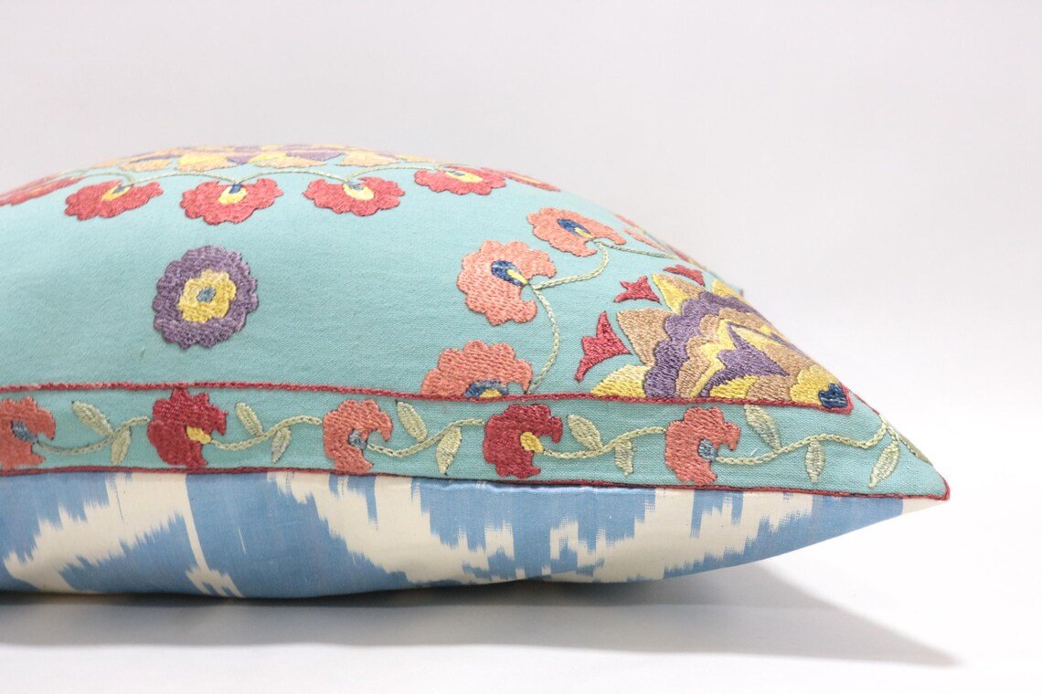 Suzani Pillow Uzbek hand embroidery Suzani Throw Pillow, Suzani Cushion Cover Suzani Pillow Cover Hand Embroidery Pillow Best Sale