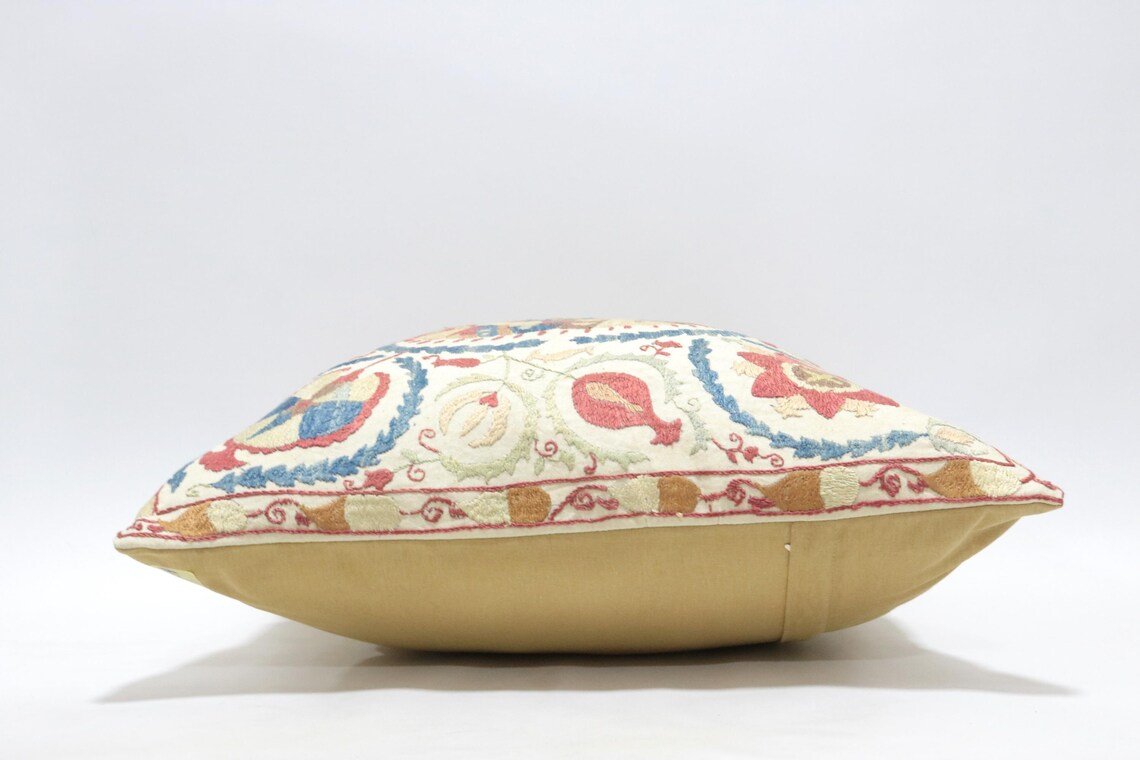 Suzani Pillow Uzbek hand embroidery Suzani Throw Pillow, Suzani Cushion Cover Suzani Pillow Cover Hand Embroidery Pillow Best Sale
