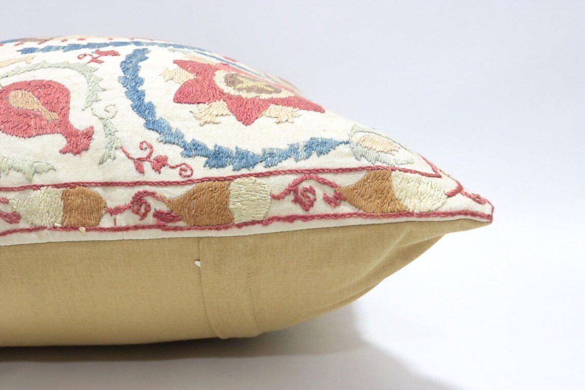 Suzani Pillow Uzbek hand embroidery Suzani Throw Pillow, Suzani Cushion Cover Suzani Pillow Cover Hand Embroidery Pillow Best Sale