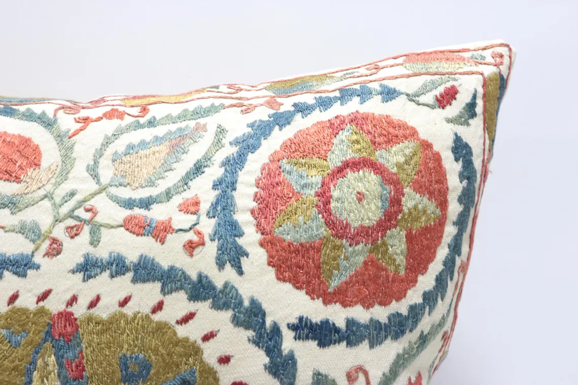 Suzani Pillow Uzbek hand embroidery Suzani Throw Pillow, Suzani Cushion Cover Suzani Pillow Cover Hand Embroidery Pillow Best Sale