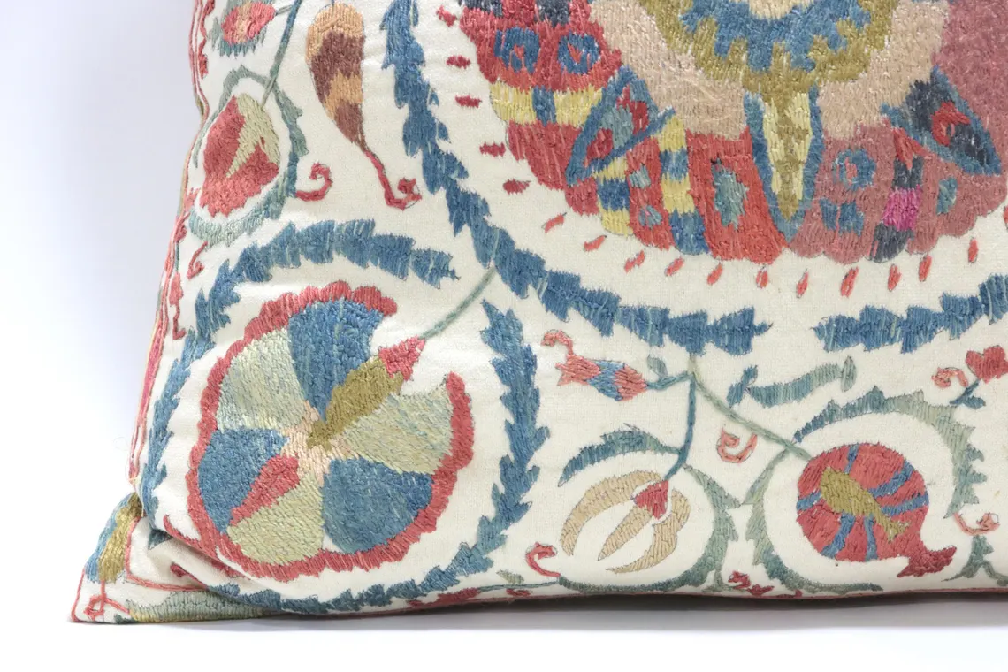 Suzani Pillow Uzbek hand embroidery Suzani Throw Pillow, Suzani Cushion Cover Suzani Pillow Cover Hand Embroidery Pillow Best Sale