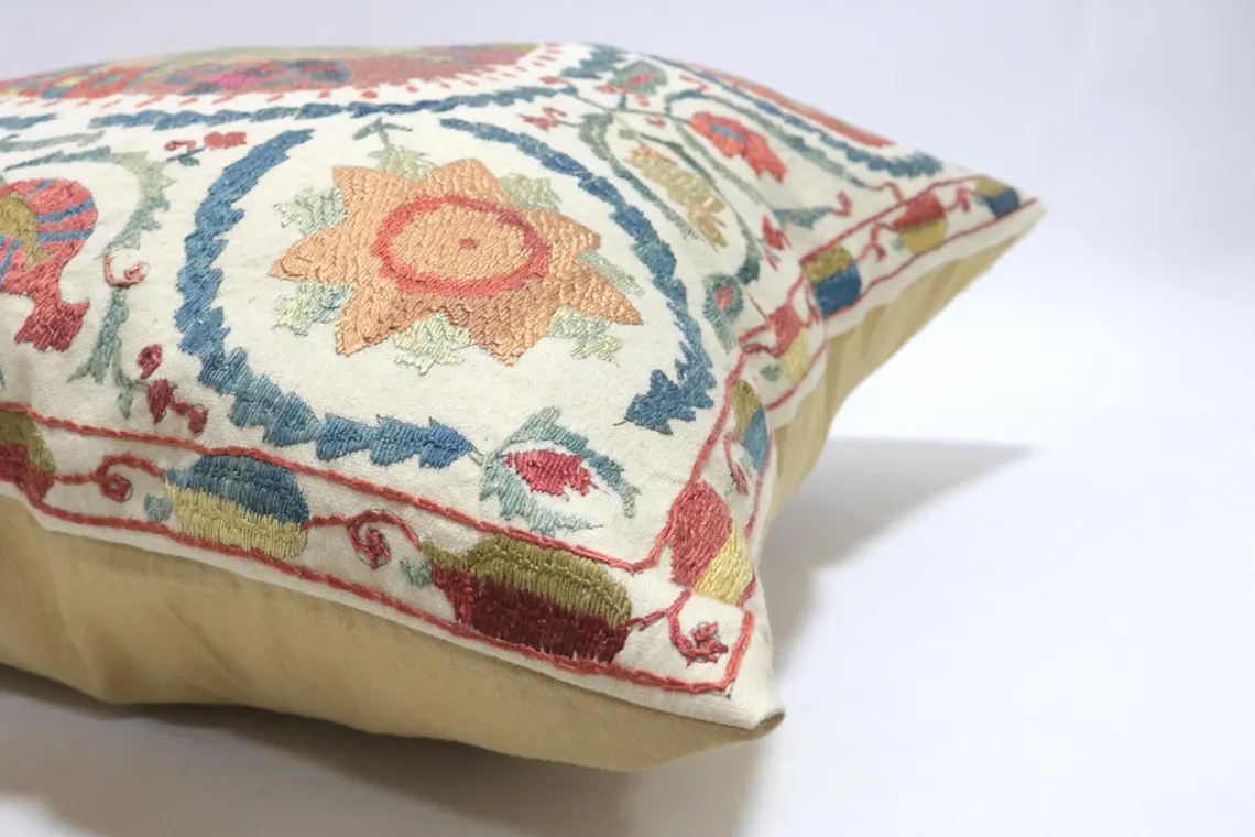 Suzani Pillow Uzbek hand embroidery Suzani Throw Pillow, Suzani Cushion Cover Suzani Pillow Cover Hand Embroidery Pillow Best Sale