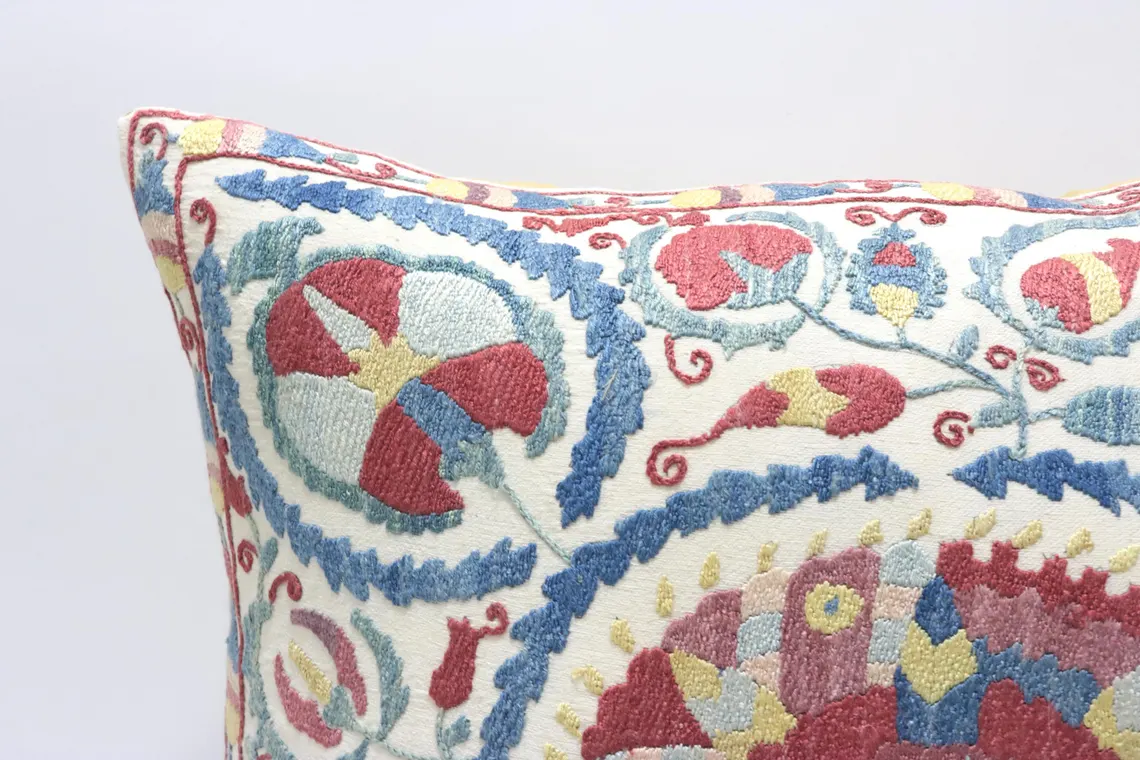 Suzani Pillow Uzbek hand embroidery Suzani Throw Pillow, Suzani Cushion Cover Suzani Pillow Cover Hand Embroidery Pillow Best Sale