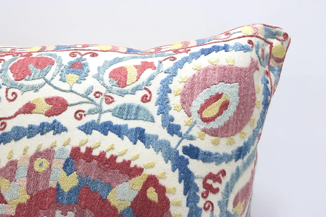 Suzani Pillow Uzbek hand embroidery Suzani Throw Pillow, Suzani Cushion Cover Suzani Pillow Cover Hand Embroidery Pillow Best Sale