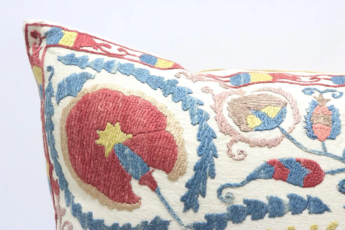 Suzani Pillow Uzbek hand embroidery Suzani Throw Pillow, Suzani Cushion Cover Suzani Pillow Cover Hand Embroidery Pillow Best Sale